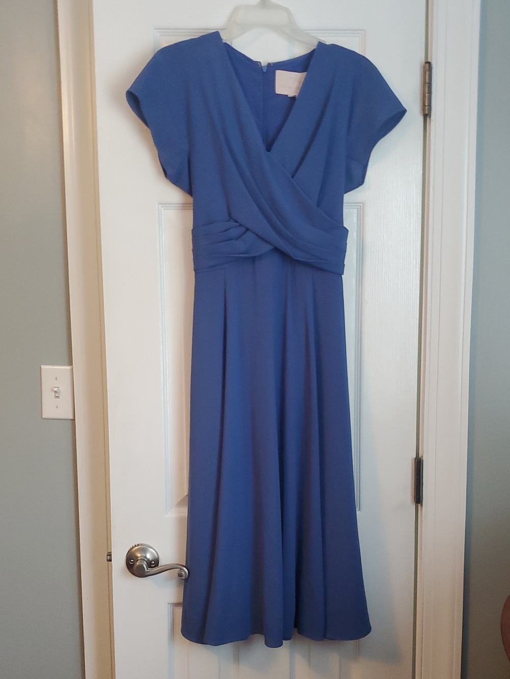 Gal Meets Glam Cobalt Blue Twist-Waist Midi Dress